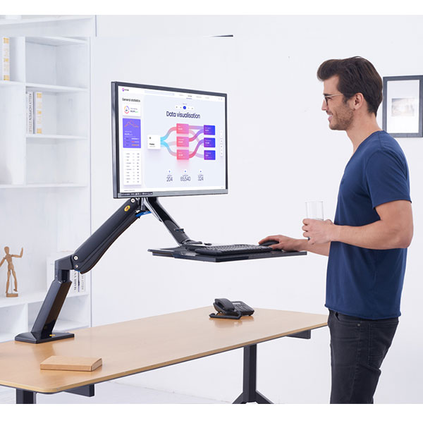 Giá treo màn hình máy tính kèm bàn phím từ (22-32) inch (Sit-Stand Workstations) NB40 nhập khẩu