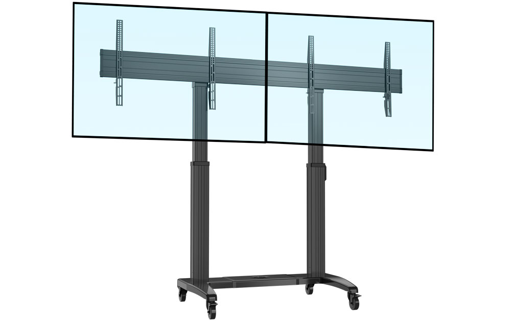 Giá treo tivi di động 2 màn hình NB T75-2A  treo tivi từ 55 - 75 inch